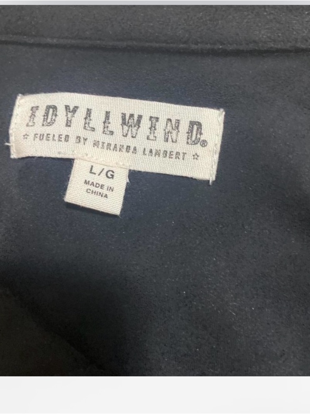 Idyllwind Black Fringe Tie-Front Button Down Shirt - Picture 2 of 3